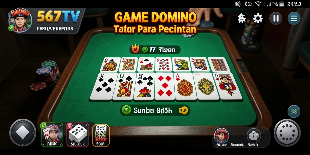 Screenshot utama 567TV menampilkan gameplay Domino yang menarik.