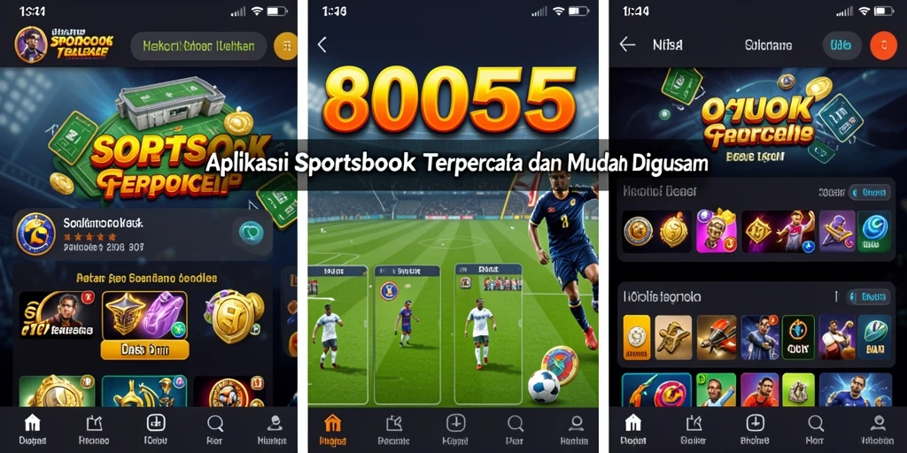 Tampilan menarik dari gameplay aplikasi Sportsbook 8055.