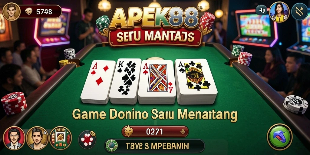 Screenshot gameplay seru APEK88 menampilkan aksi Domino yang menarik.