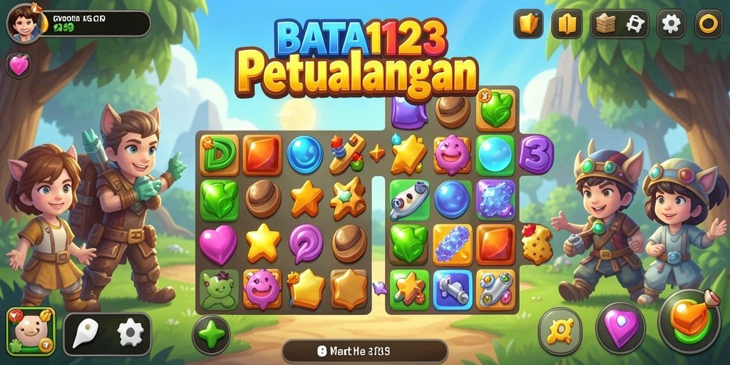 Gameplay seru BATA123 dengan elemen Match-3 yang menantang.