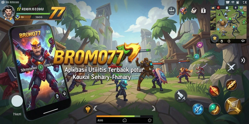 Tampilan antarmuka BROMO77 dengan fitur-fitur utilitasnya.