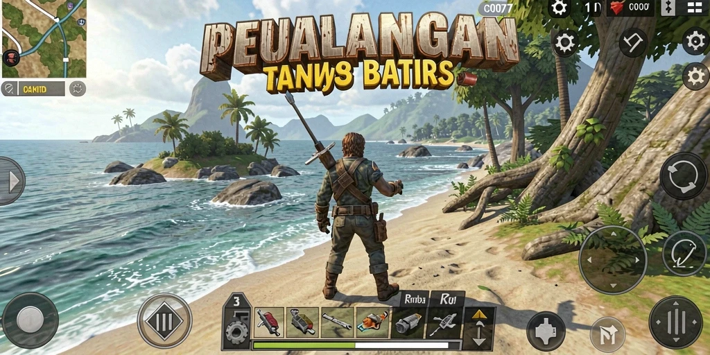 Screenshot utama C0077 menampilkan petualangan seru di dunia terbuka.