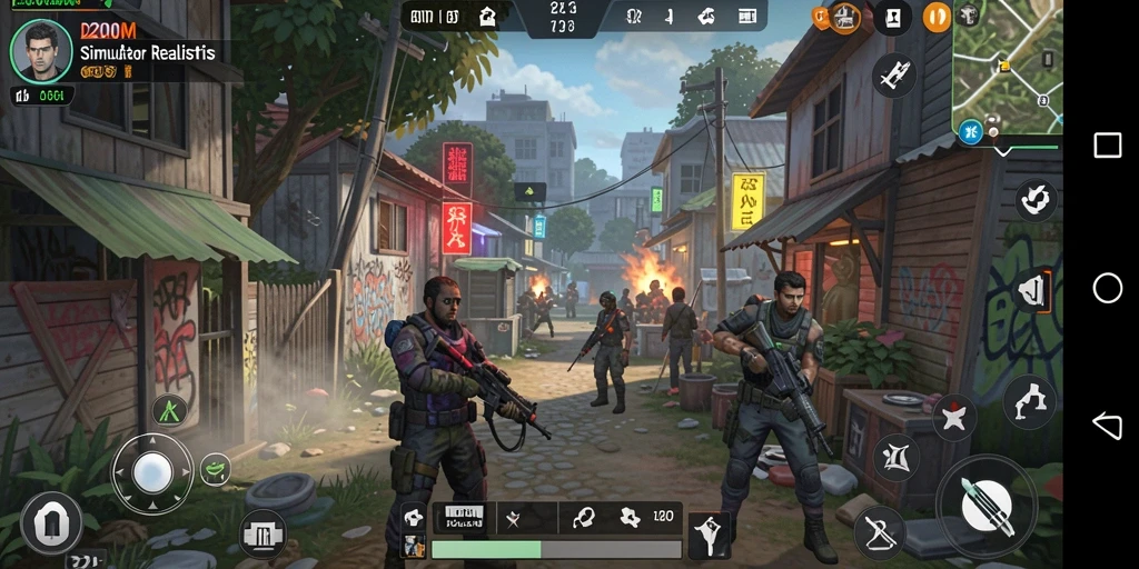 Screenshot gameplay D200M menunjukkan aksi seru dalam simulasi.
