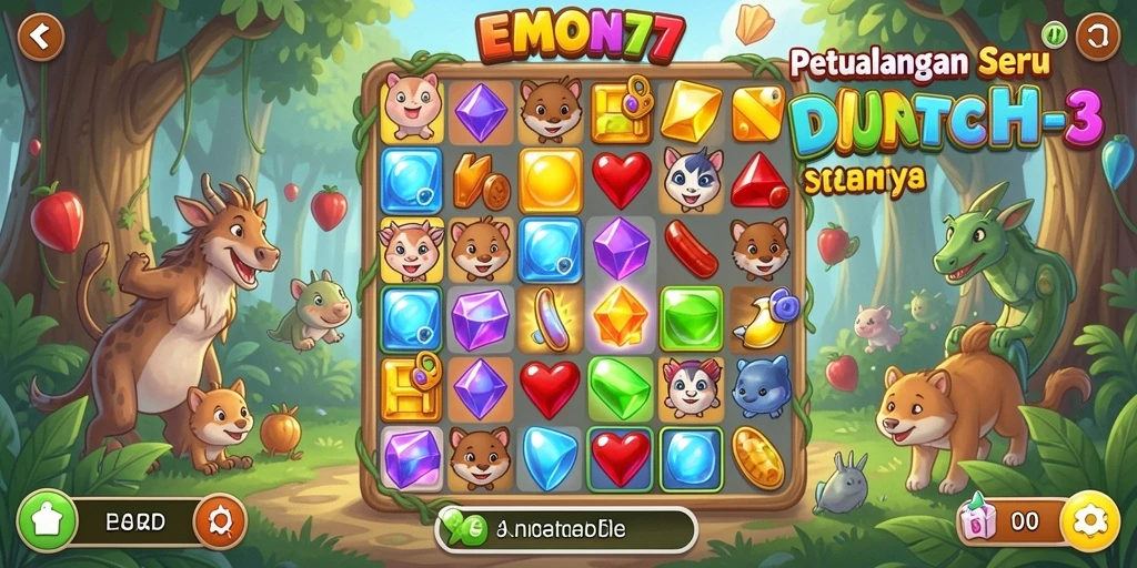 Tangkapan layar gameplay EMON77 yang penuh warna dan menarik.