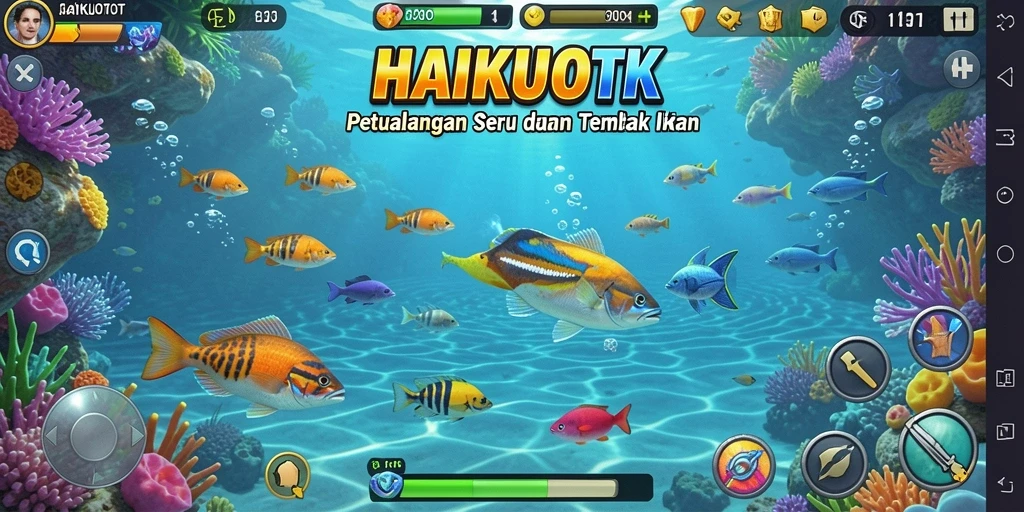 Tangkapan layar HAIKUOTK menunjukkan gameplay seru Tembak Ikan.