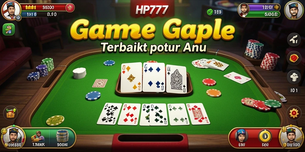 Gameplay HP777 yang menampilkan keseruan bermain Gaple.
