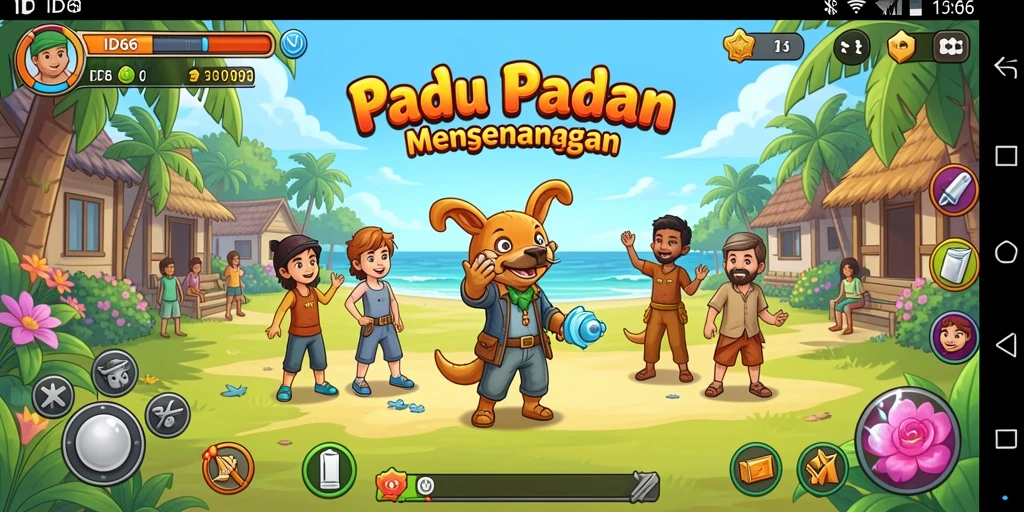 Tampilan gameplay seru di ID66 dengan objek cerah dan power-ups.