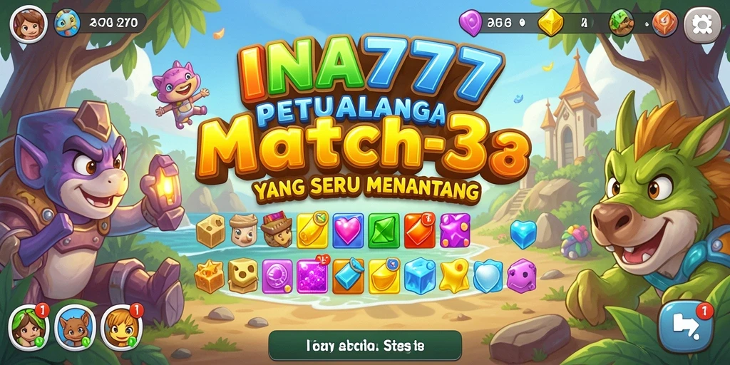 Screenshot gameplay <strong>INA777</strong> menampilkan blok warna yang dicocokkan.