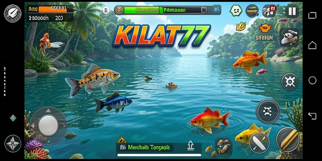 Screenshot gameplay KILAT77 menunjukkan aksi menangkap ikan yang seru.