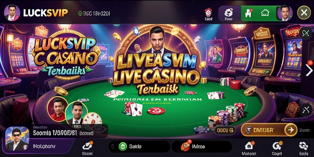 Screenshot LUCKSVIP menampilkan dealer langsung dalam suasana kasino yang nyata.
