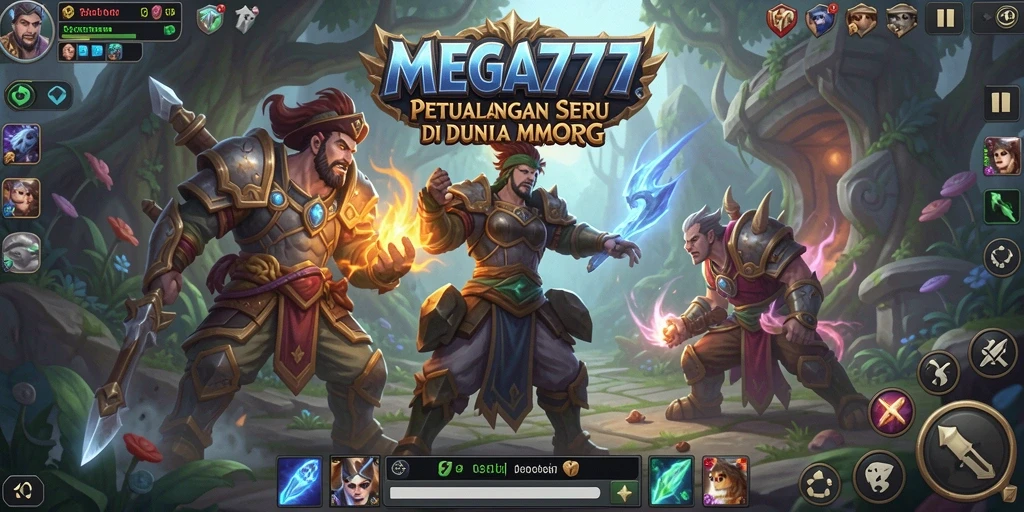 Tangkapan layar MEGA777 menampilkan aksi pertempuran yang mendebarkan di dunia MMORPG.
