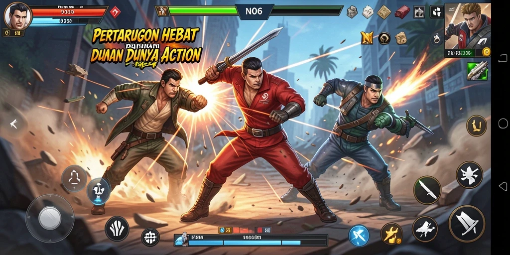 Tangkapan layar yang memperlihatkan gameplay Action yang mendebarkan.