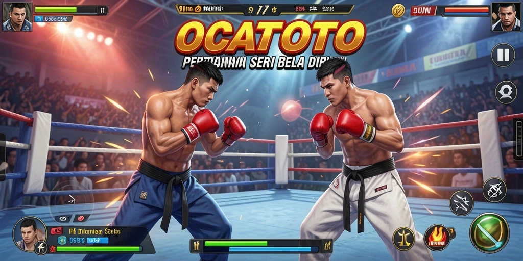 Screenshot menunjukkan aksi pertarungan yang mendebarkan di OCATOTO.