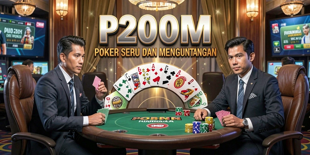 Tampilan gameplay P200M yang mendebarkan dengan aksi Poker yang intens.