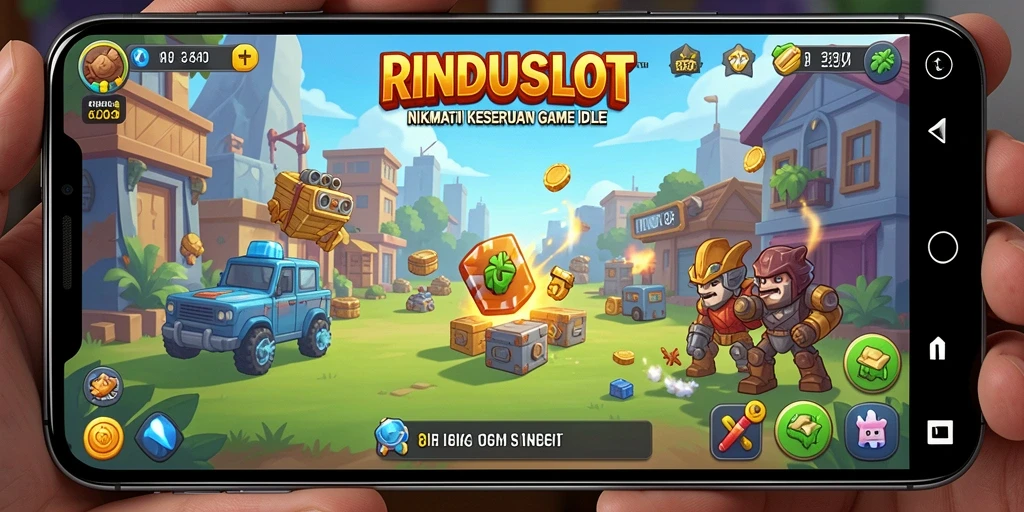 Tampilan gameplay RINDUSLOT yang penuh warna dan interaksi seru.