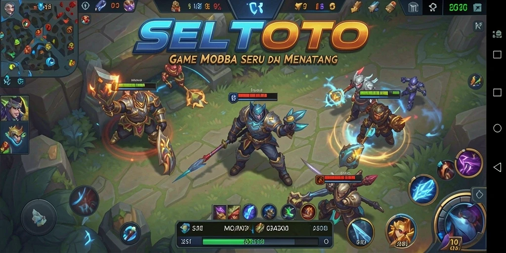 Tangkapan layar gameplay SELTOTO menunjukkan aksi seru dalam pertarungan MOBA.