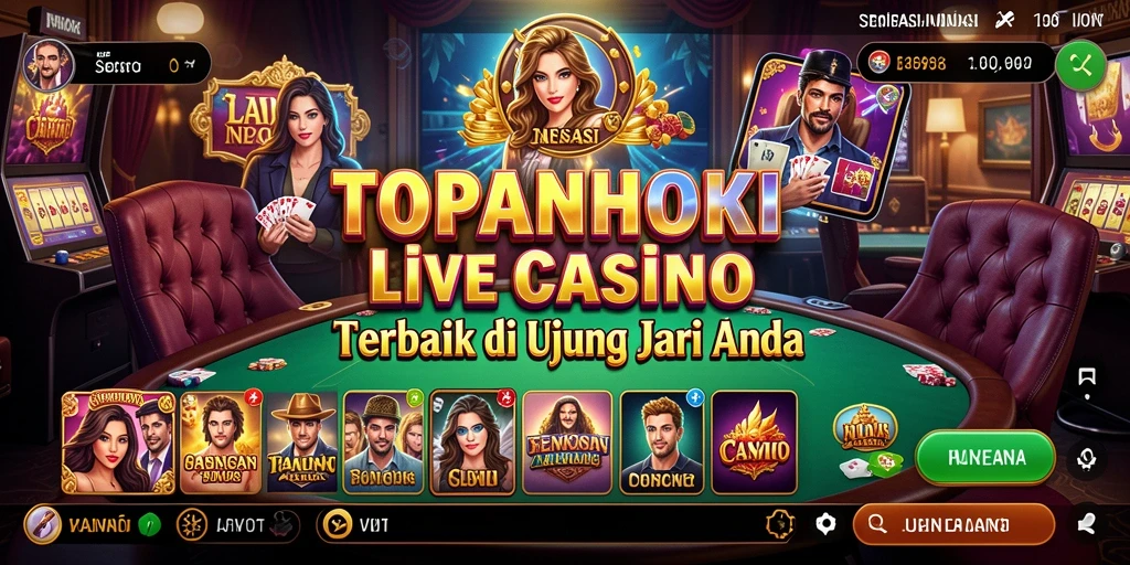 Screenshot gameplay TOPANHOKI menampilkan aksi seru permainan Live Casino.