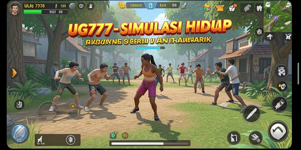 Screenshot UG777 menunjukkan aksi gameplay simulasi yang mendalam dan interaktif.