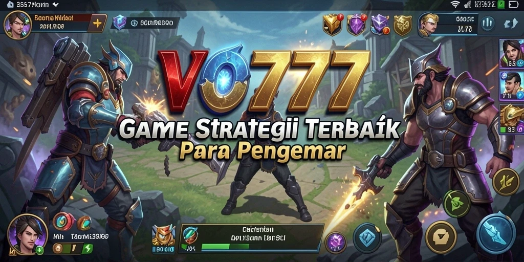 Tangkapan layar menampilkan pertempuran strategi yang intens dan grafik yang indah.